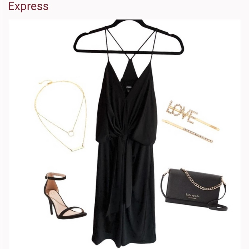 Express Black Front Tie Knot Mini Dress Size - XSmall